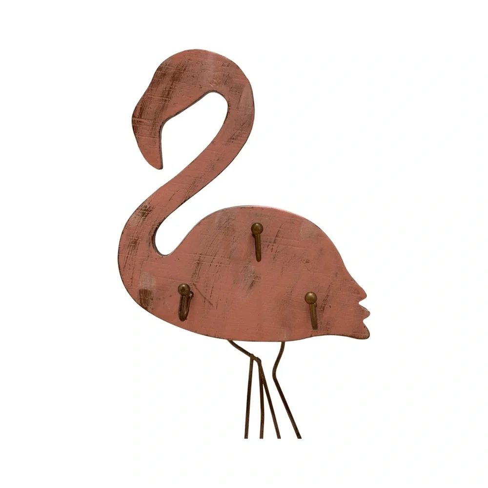 Pink Flamingo Jewelry Organizer Stand with‎ Hooks